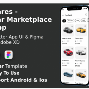 Car Market Place app | UI Kit | Flutter | Figma FREE | Carea